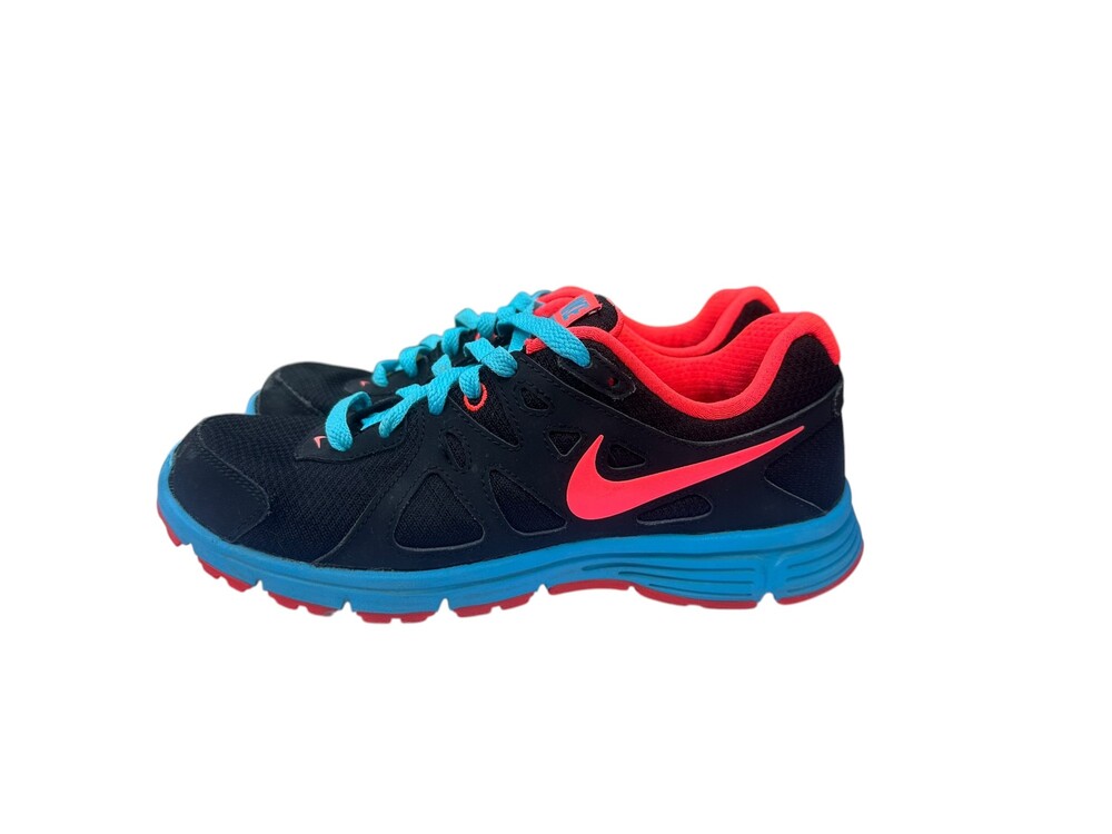 Nike Running Shoes Size 7W Black Blue Red Mesh Synthetic Upper
